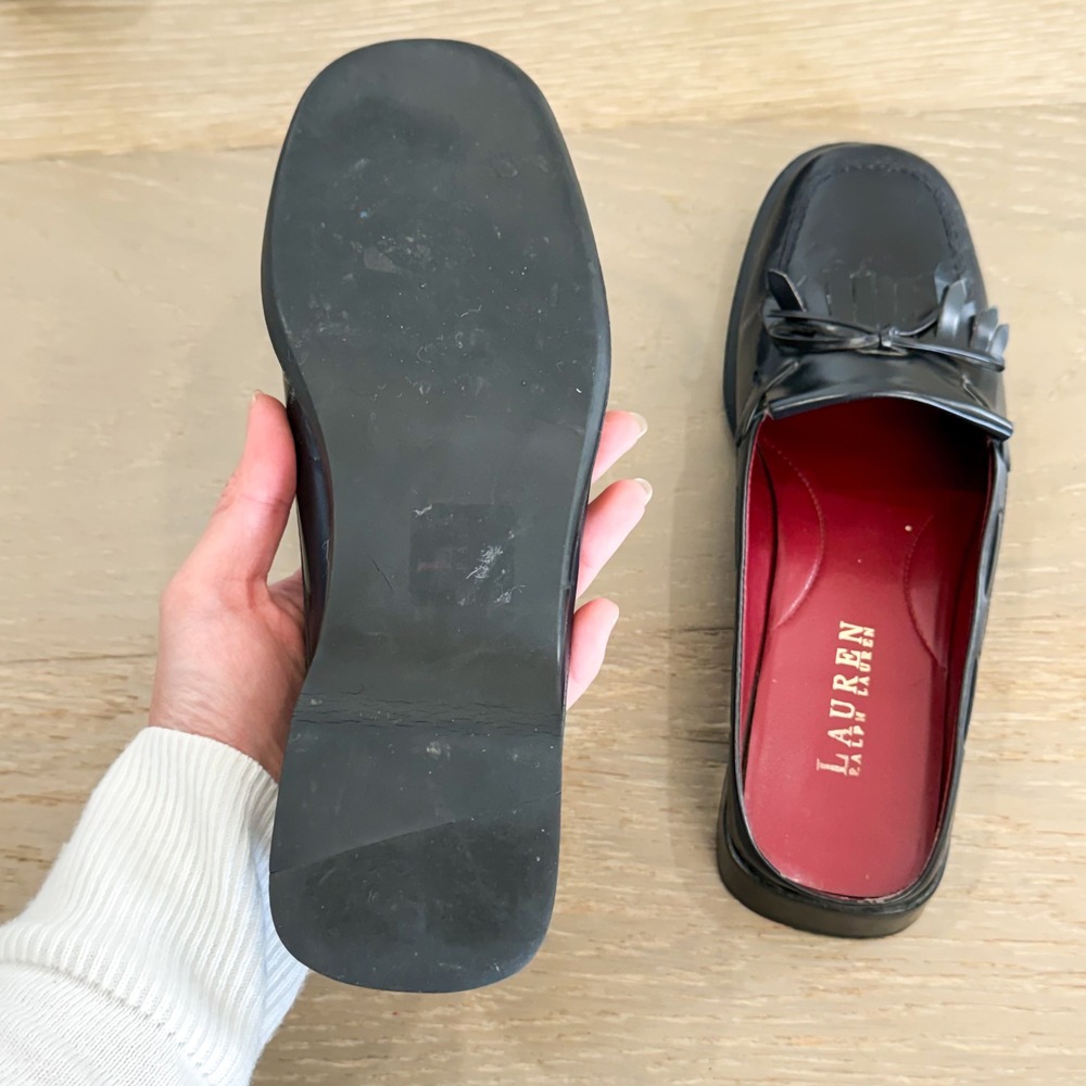 Vintage Ralph Lauren Loafer Navy Old Money Preppy Academia Loafer Mule 6.5 - Picture 3 of 5